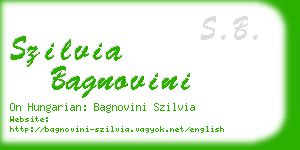 szilvia bagnovini business card